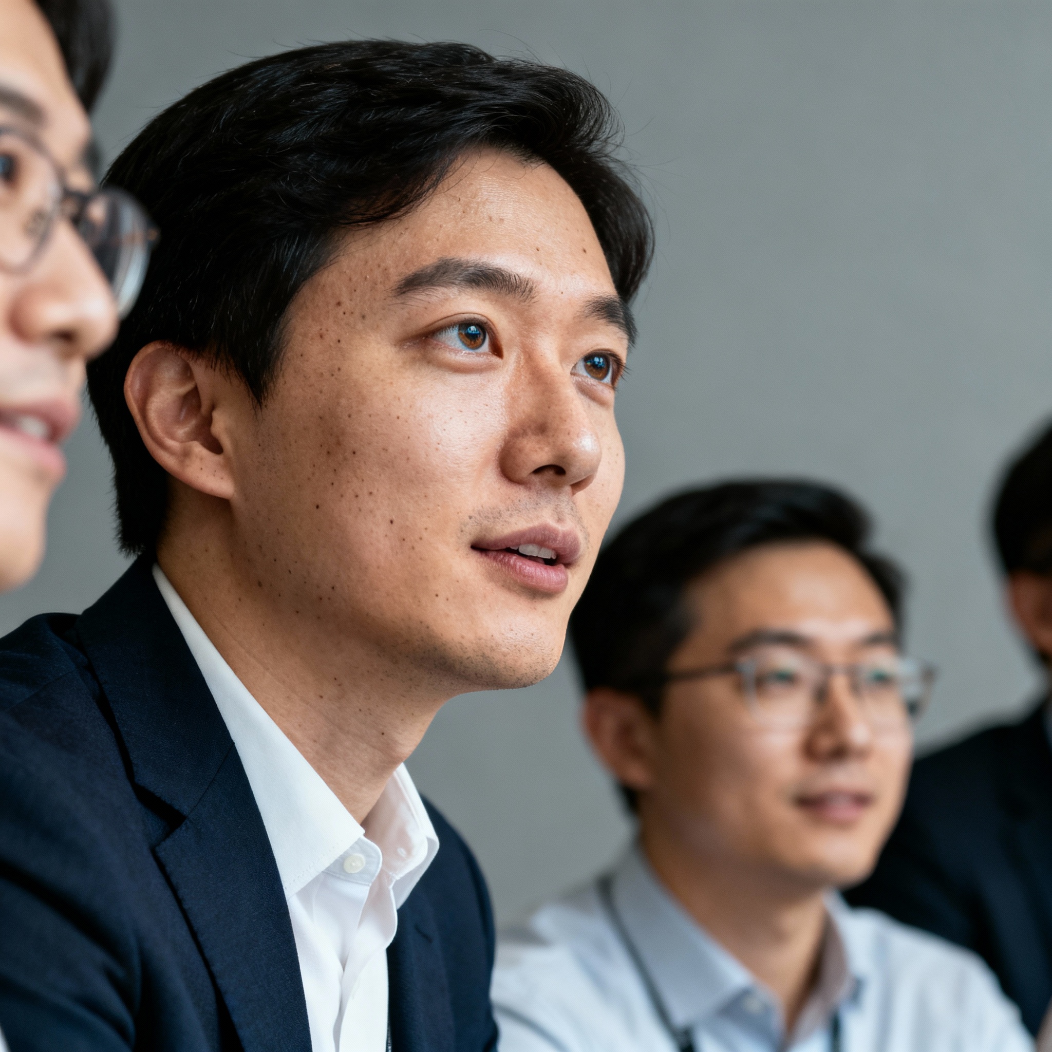 Agile development team during sprint planning meeting with sticky notes and kanban board